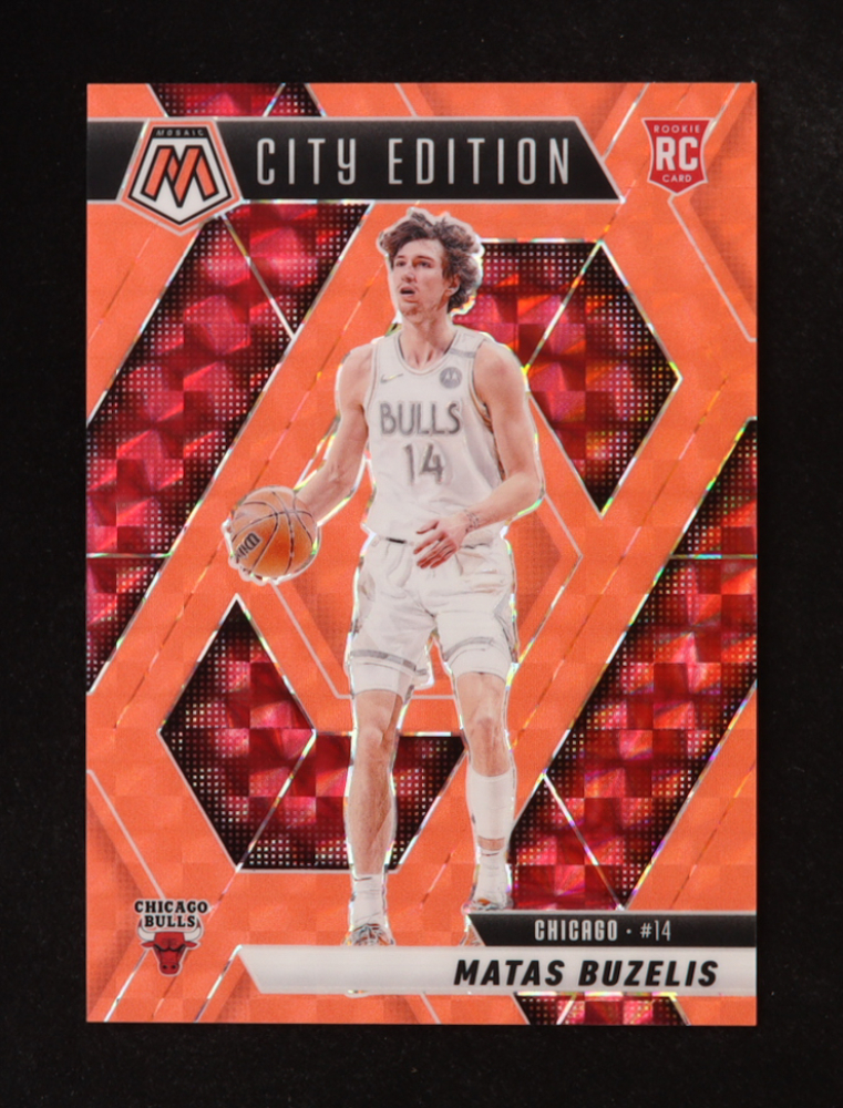 Matas Buzelis 2024-25 Panini Mosaic Mosaic Red Fluorescent City Edition #273 #35/75 RC