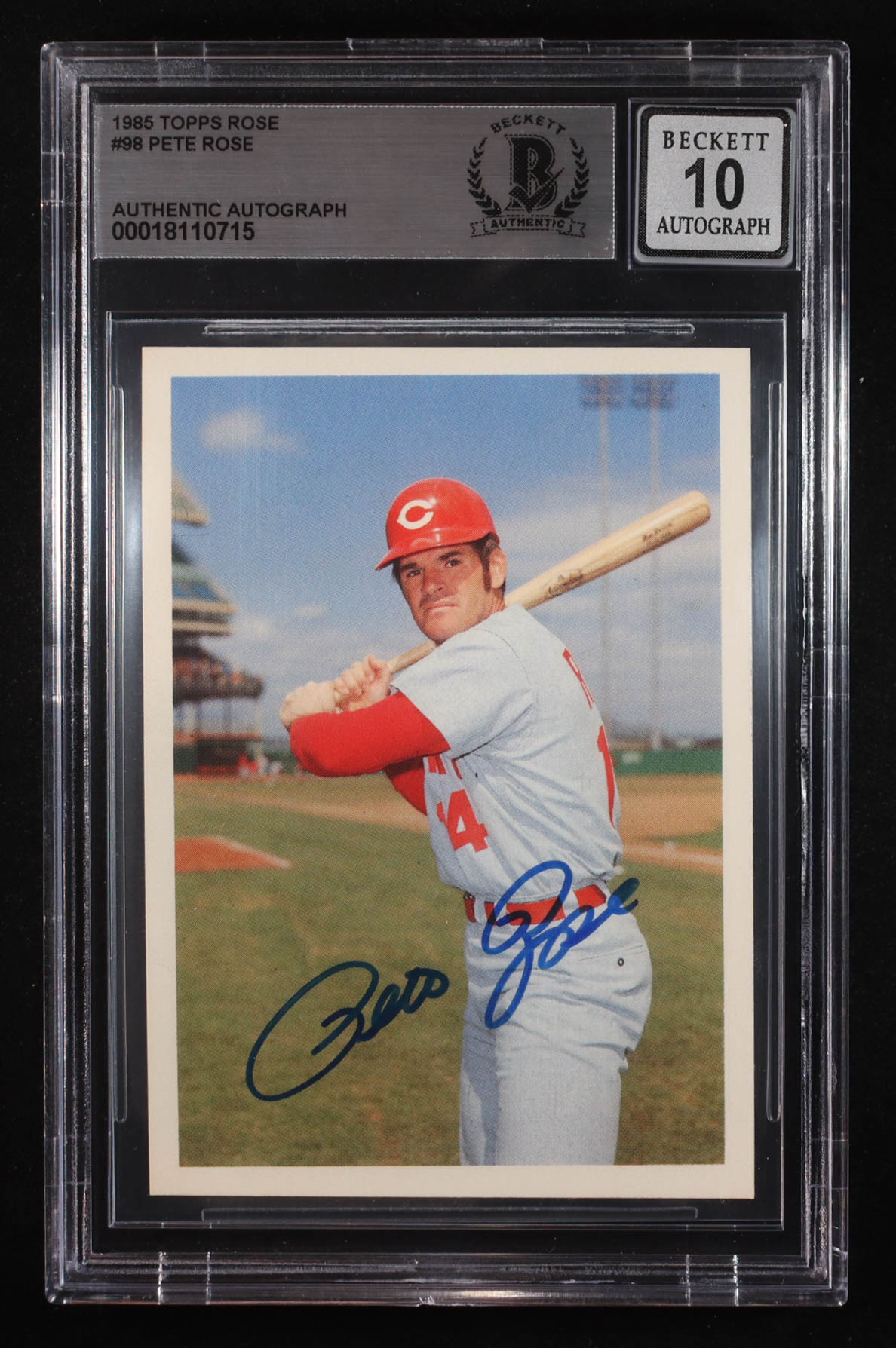Pete Rose Signed 1985 Topps #98 (BGS | Auto 10) at PristineAuction.com Pete Rose Signed 1985 Topps #98 (BGS | Auto 10) at PristineAuction.com