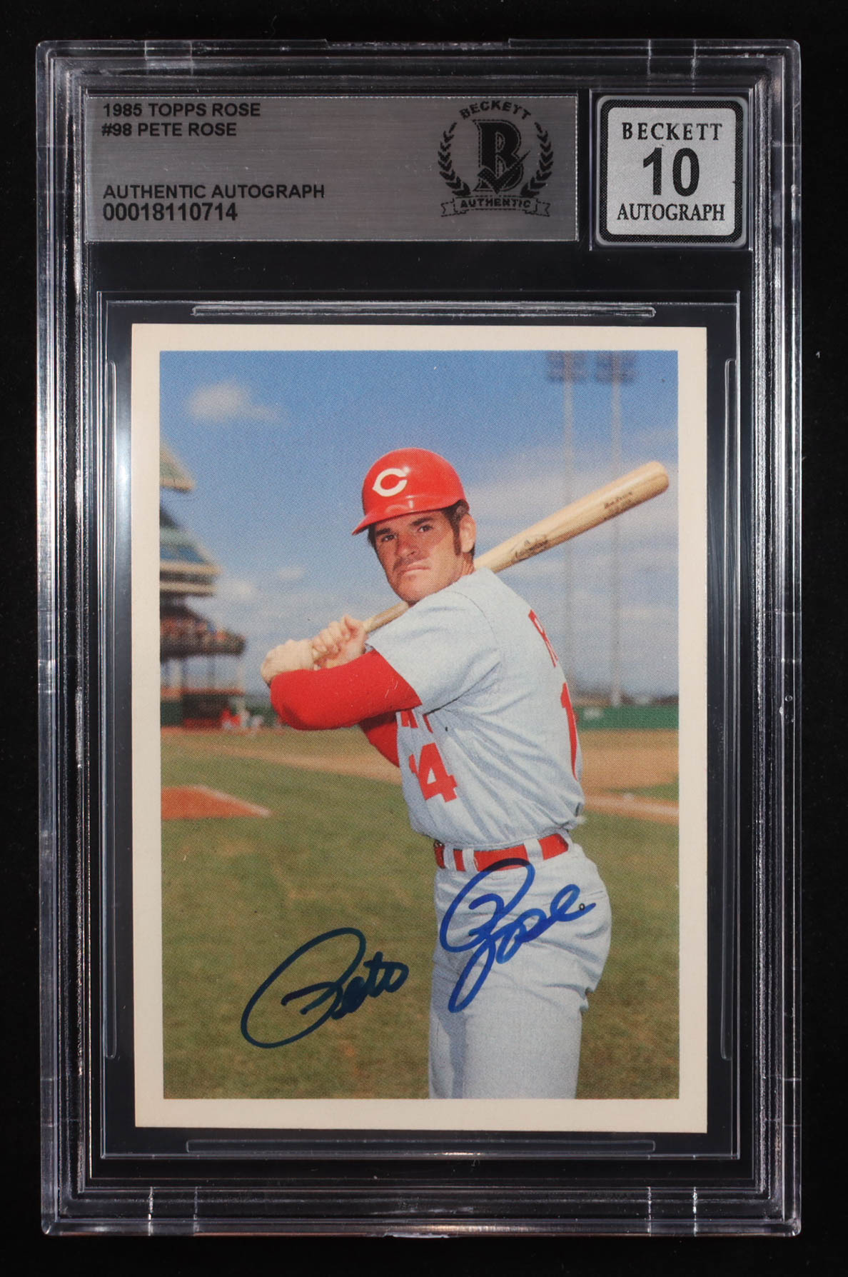 Pete Rose Signed 1985 Topps #98 (BGS | Auto 10) at PristineAuction.com Pete Rose Signed 1985 Topps #98 (BGS | Auto 10) at PristineAuction.com