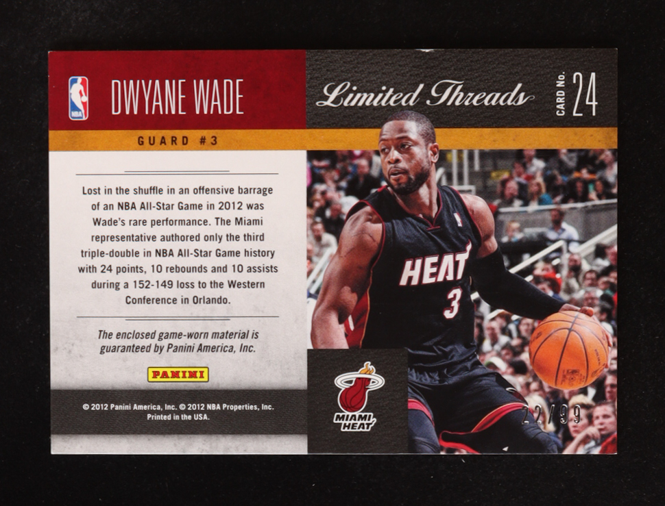 Dwyane Wade 2011-12 Limited Threads #24 #22/99 at PristineAuction.com Dwyane Wade 2011-12 Limited Threads #24 #22/99 at PristineAuction.com