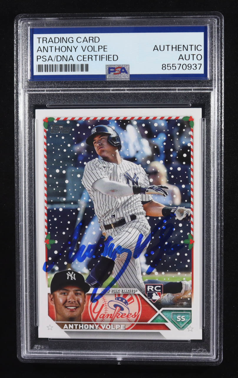 Anthony Volpe Signed 2023 Bowman Holiday #H129 RC (PSA) at PristineAuction.com Anthony Volpe Signed 2023 Bowman Holiday #H129 RC (PSA) at PristineAuction.com