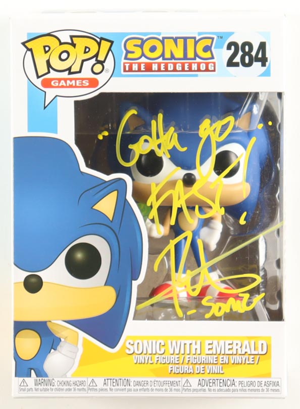 Roger Craig Smith Signed "Sonic the Hedgehog" #284 Sonic with Emerald Funko Pop! Vinyl Figure Inscribed "Sonic" & "Gotta Go Fast!" (JSA) at PristineAuction.com Roger Craig Smith Signed "Sonic the Hedgehog" #284 Sonic with Emerald Funko Pop! Vinyl Figure Inscribed "Sonic" & "Gotta Go Fast!" (JSA) at PristineAuction.com