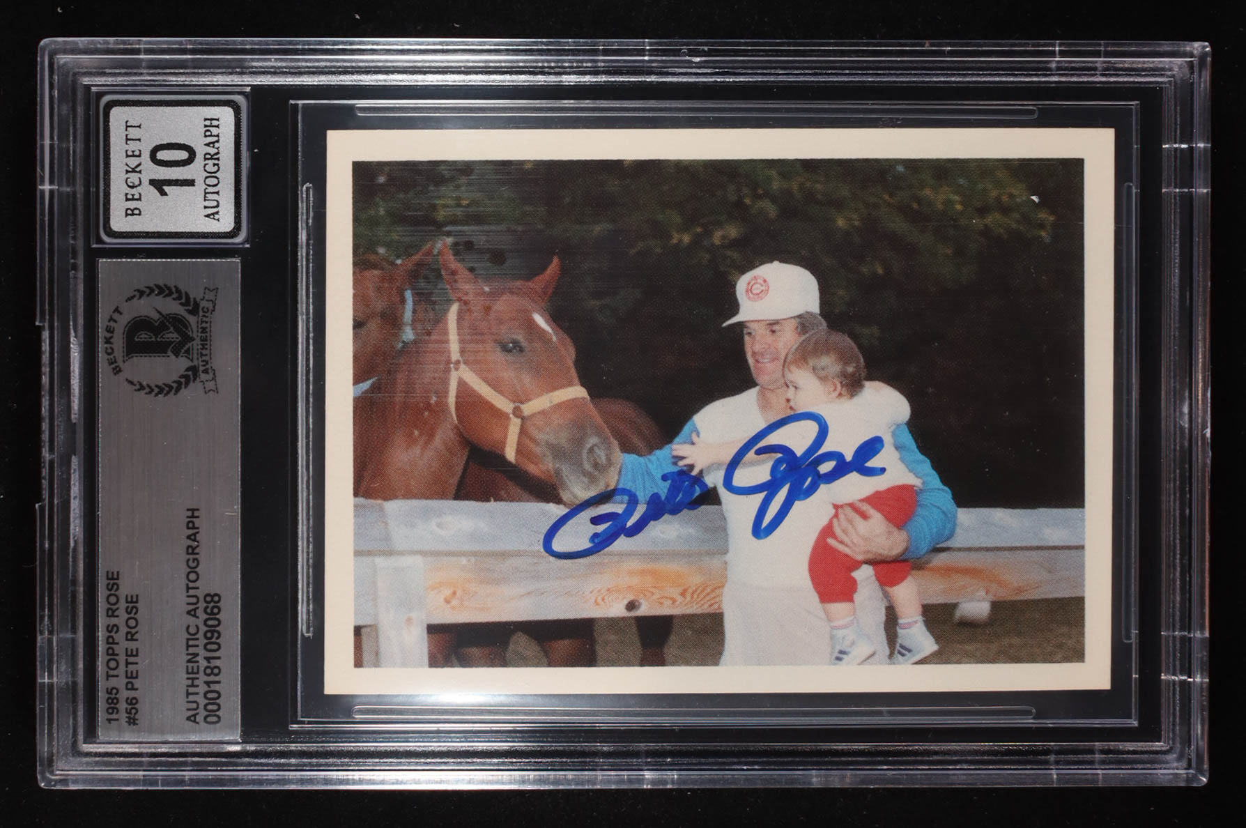Pete Rose Signed 1985 Topps Rose #56 (BGS & PSA | Auto 10) at PristineAuction.com Pete Rose Signed 1985 Topps Rose #56 (BGS & PSA | Auto 10) at PristineAuction.com