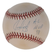 Juan Gonzalez OAL Signed Baseball Inscribed "A.L. M.V.P. 98" (JSA) at PristineAuction.com