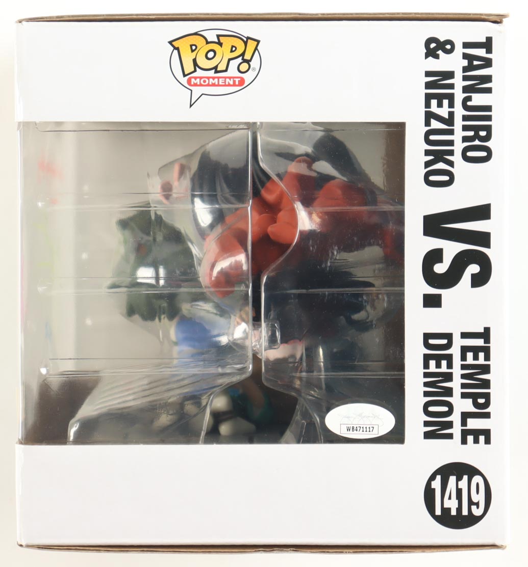 Abby Trott & Zach Aguilar Signed "Demon Slayer" #1419 Tanjiro & Nezuko vs. Temple Demon Funko Pop! Vinyl Figure Inscribed "Nezuko" & "Huff...Huff...Huff...Huff...Huff" & "Don't Stop, Keep Fighting Nezuko" (JSA) at PristineAuction.com Abby Trott & Zach Aguilar Signed "Demon Slayer" #1419 Tanjiro & Nezuko vs. Temple Demon Funko Pop! Vinyl Figure Inscribed "Nezuko" & "Huff...Huff...Huff...Huff...Huff" & "Don't Stop, Keep Fighting Nezuko" (JSA) at PristineAuction.com