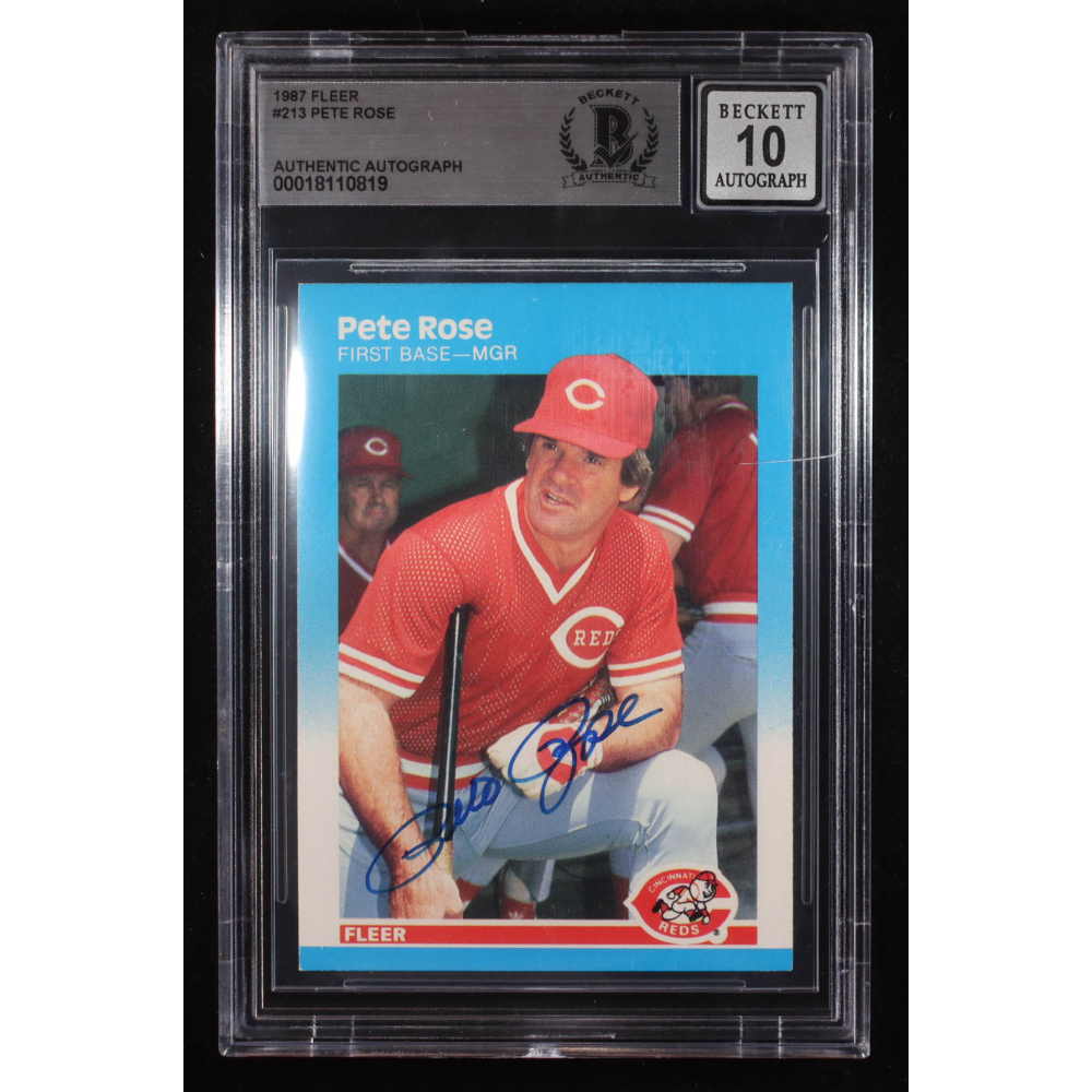 Pete Rose Signed 1987 Fleer #213 (BGS | Auto 10) at PristineAuction.com