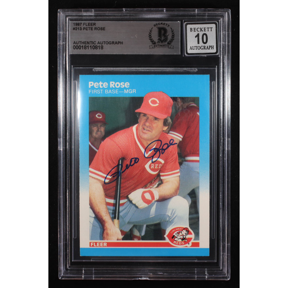 Pete Rose Signed 1987 Fleer #213 (BGS | Auto 10) at PristineAuction.com