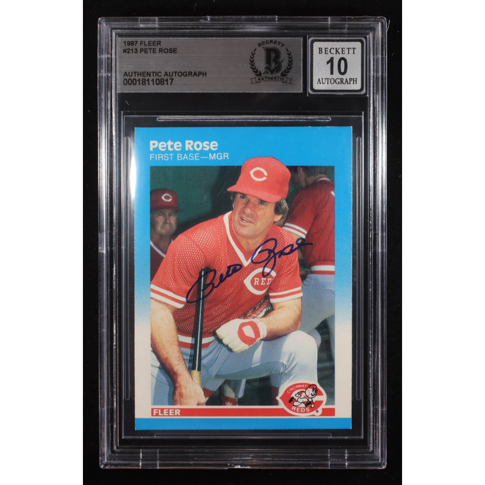 Pete Rose Signed 1987 Fleer #213 (BGS | Auto 10) at PristineAuction.com