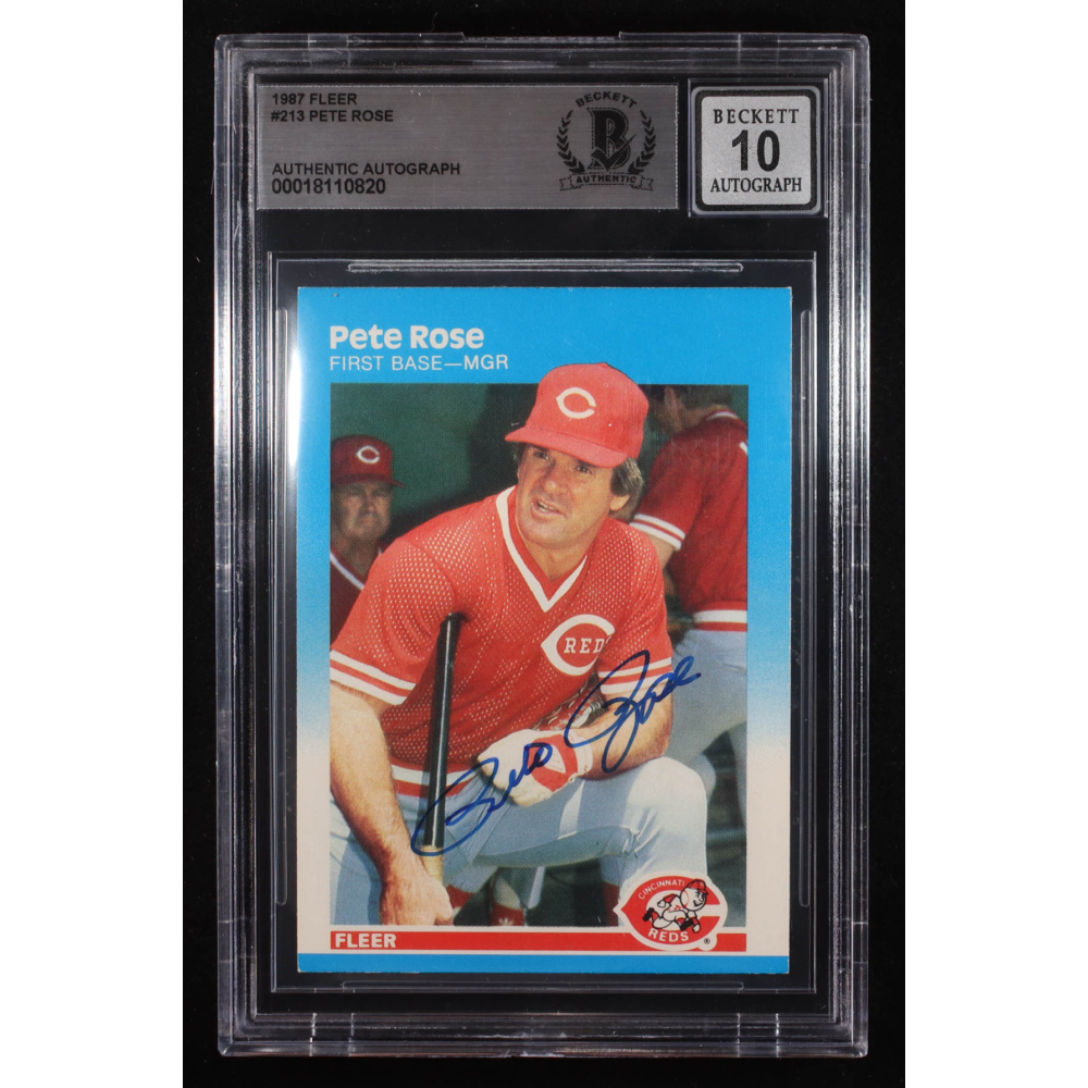 Pete Rose Signed 1987 Fleer #213 (BGS | Auto 10) at PristineAuction.com
