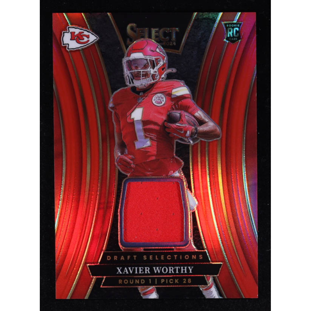 Xavier Worthy 2024 Select Draft Selections Memorabilia Prizm Red #7 RC at PristineAuction.com