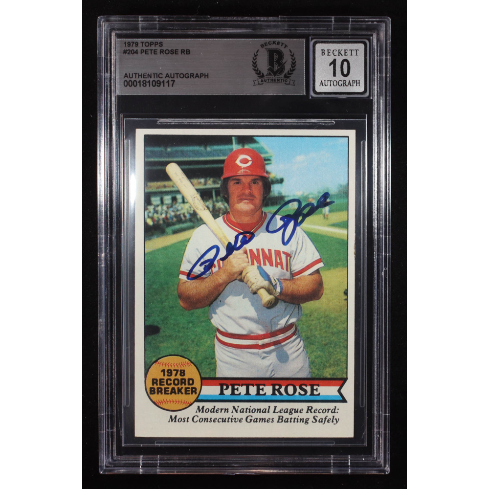 Pete Rose Signed 1979 Topps RB #204 (BGS | Auto 10) at PristineAuction.com