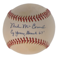 Mike McCormick Signed ONL Baseball Inscribed "Cy Young Giants 67" (JSA) at PristineAuction.com