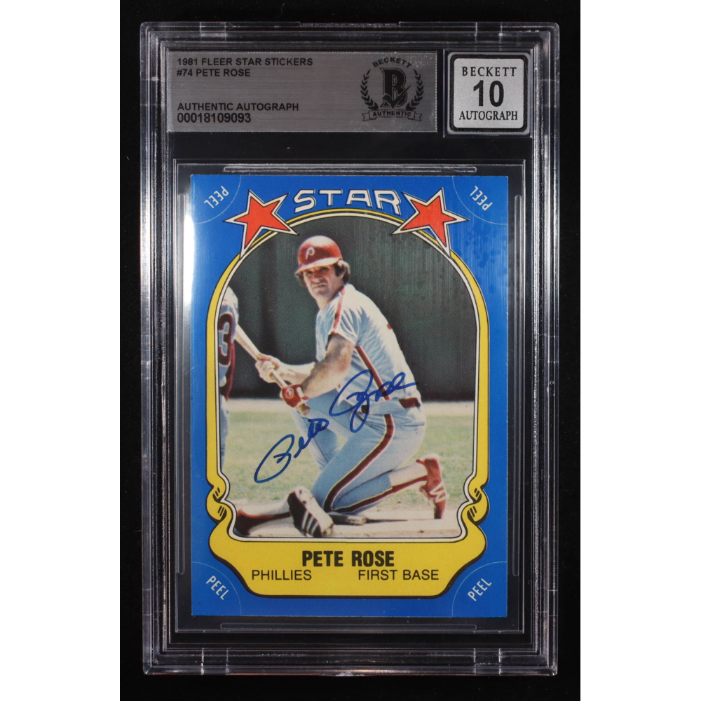 Pete Rose Signed 1981 Fleer Star Stickers #74 (BGS | Auto 10) at PristineAuction.com