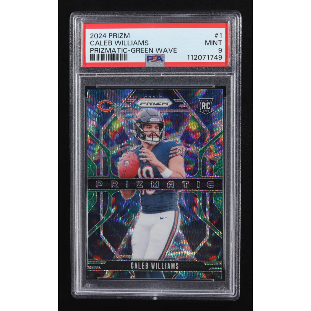 Caleb Williams 2024 Panini Prizm Prizmatic Prizms Green Wave #1 RC (PSA 9) at PristineAuction.com