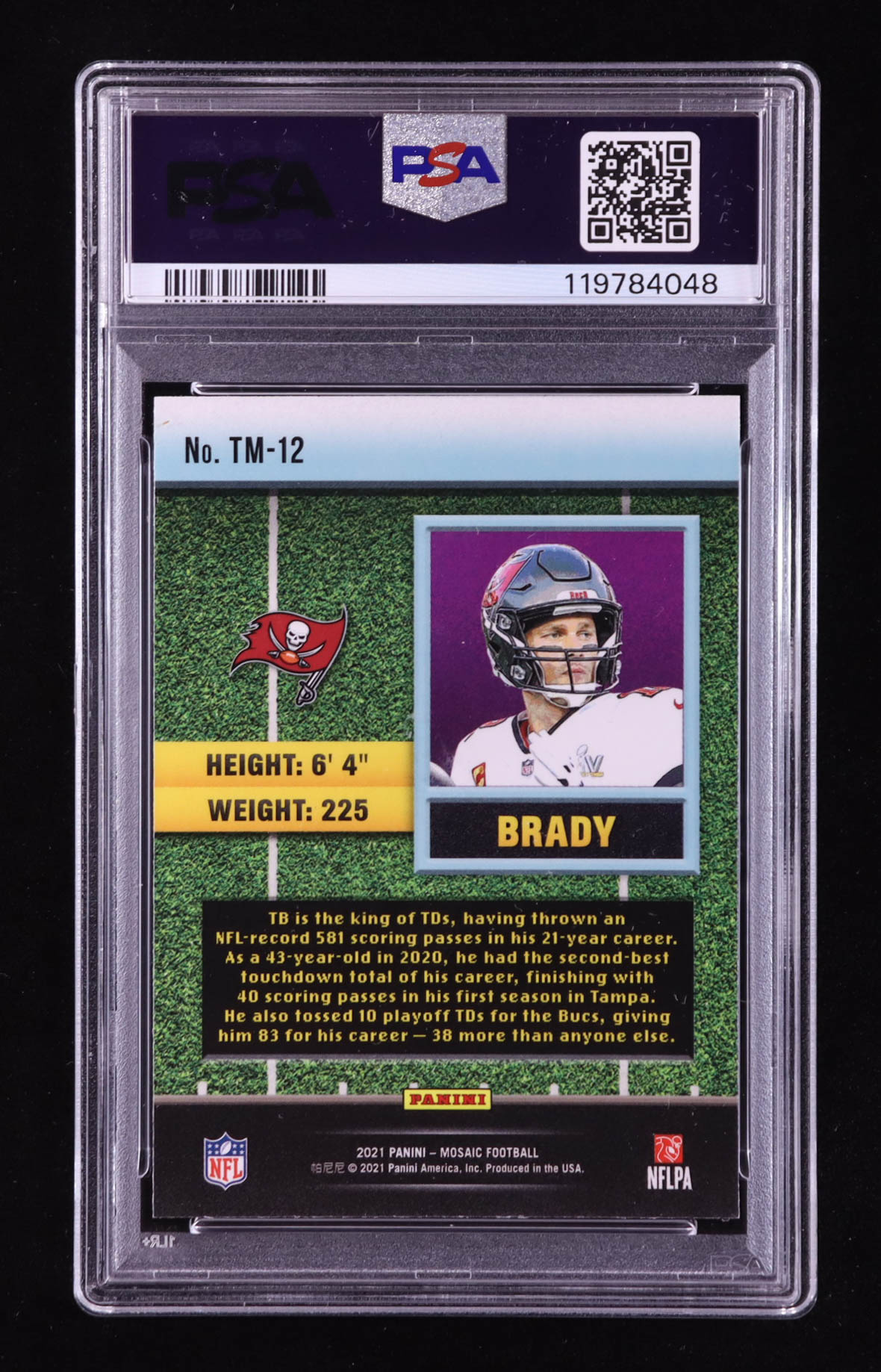 Tom Brady 2021 Panini Mosaic Touchdown Masters #12 (PSA 10) at PristineAuction.com Tom Brady 2021 Panini Mosaic Touchdown Masters #12 (PSA 10) at PristineAuction.com