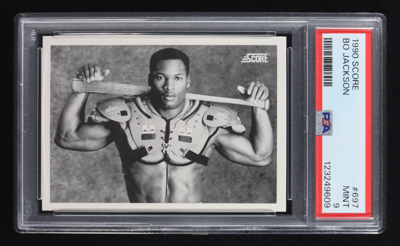 Bo Jackson 1990 Score #697 FB/BB (PSA 9) at PristineAuction.com Bo Jackson 1990 Score #697 FB/BB (PSA 9) at PristineAuction.com