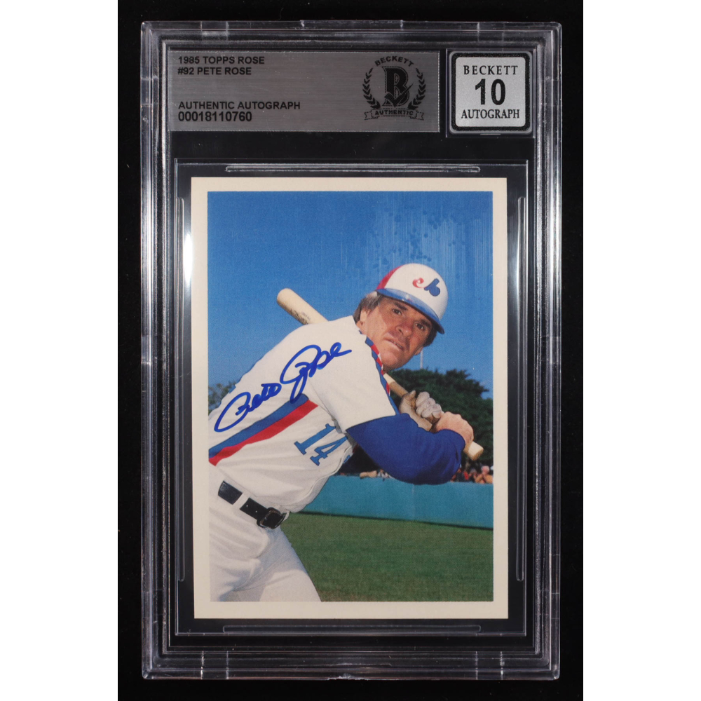 Pete Rose Signed 1985 Topps Rose #92 (BGS | Auto 10) at PristineAuction.com