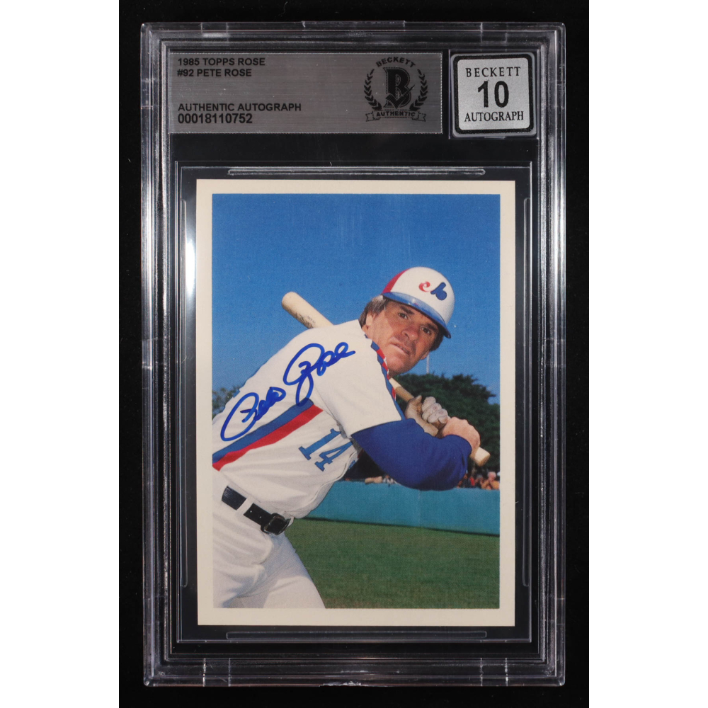 Pete Rose Signed 1985 Topps Rose #92 (BGS | Auto 10) at PristineAuction.com