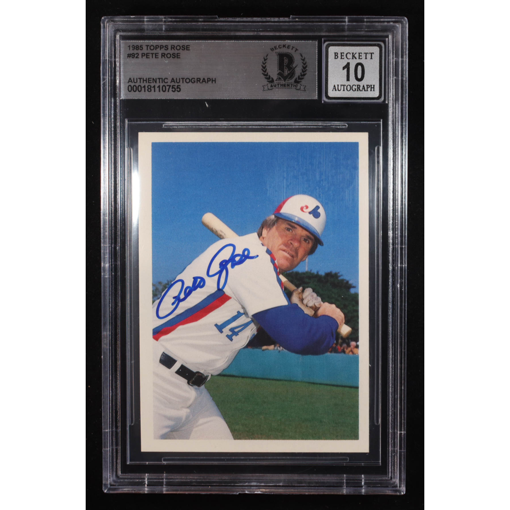 Pete Rose Signed 1985 Topps Rose #92 (BGS | Auto 10) at PristineAuction.com