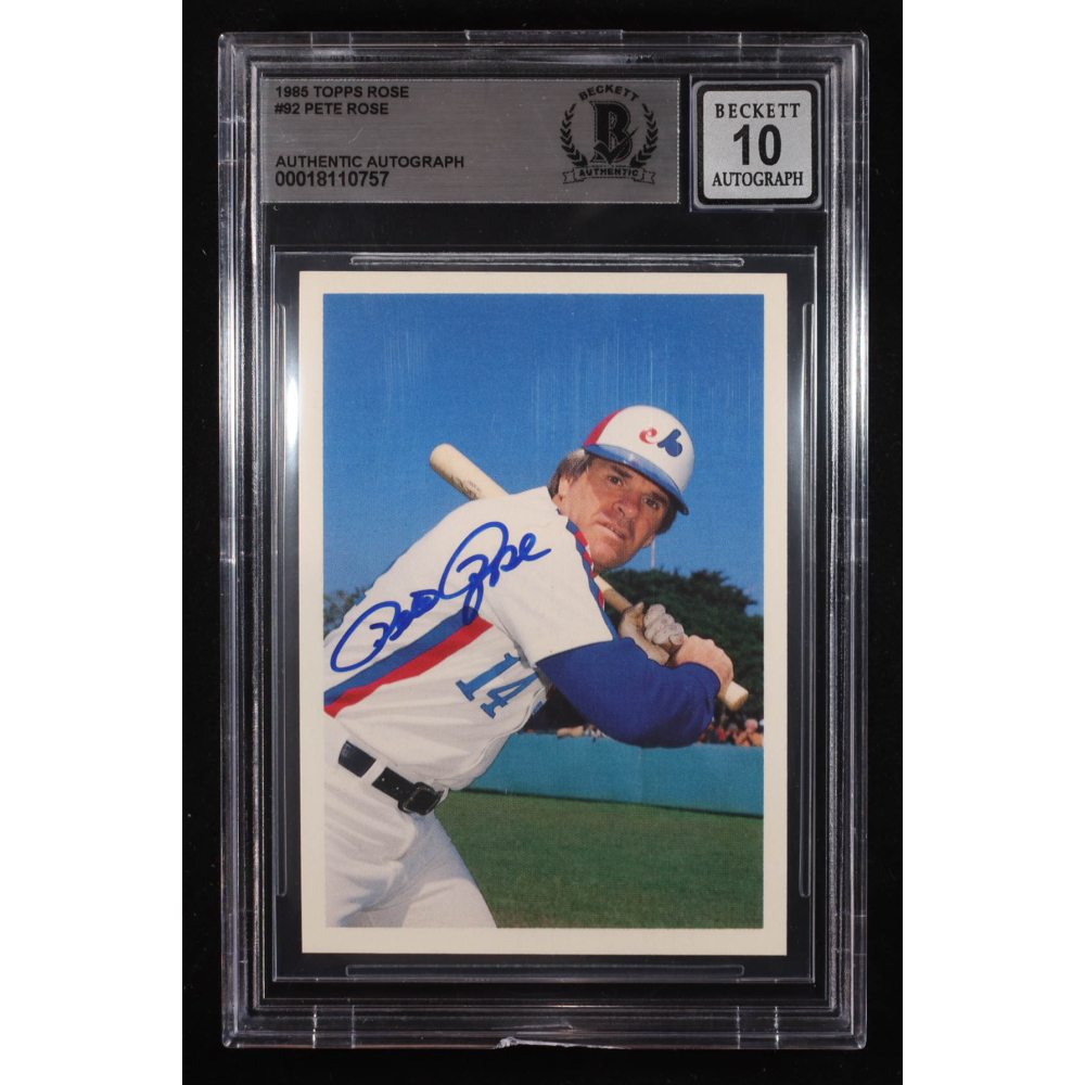 Pete Rose Signed 1985 Topps Rose #92 (BGS | Auto 10) at PristineAuction.com