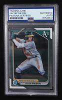 Jacob Wilson Signed 2024 Topps Bowman Chrome Trading Card #BCP-3 RC (PSA | Autograph Graded PSA Authentic) at PristineAuction.com