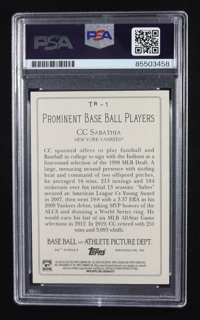C.C. Sabathia Signed 2020 Topps Prominent Base Ball Players #TR-1 (PSA) at PristineAuction.com C.C. Sabathia Signed 2020 Topps Prominent Base Ball Players #TR-1 (PSA) at PristineAuction.com