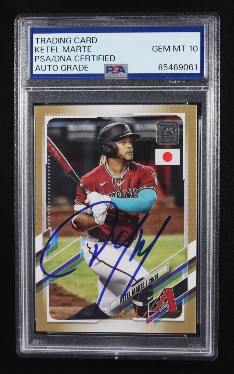 Ketel Marte Signed 2021 Topps Trading Card #112 #16/25 (PSA | Autograph Graded 10) at PristineAuction.com Ketel Marte Signed 2021 Topps Trading Card #112 #16/25 (PSA | Autograph Graded 10) at PristineAuction.com