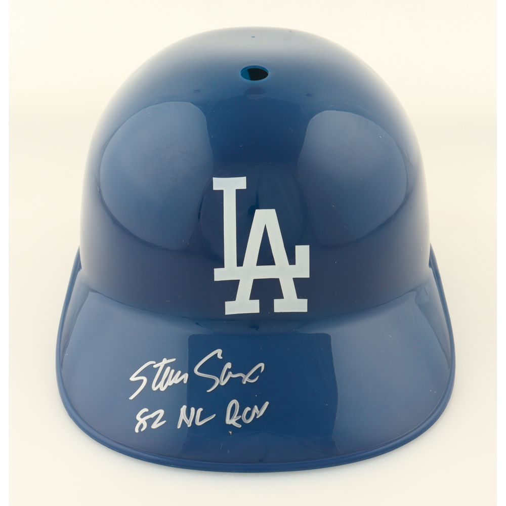 Steve Sax Signed Dodgers Full-Size Batting Helmet Inscribed "82 NL ROY" (Schwartz) at PristineAuction.com
