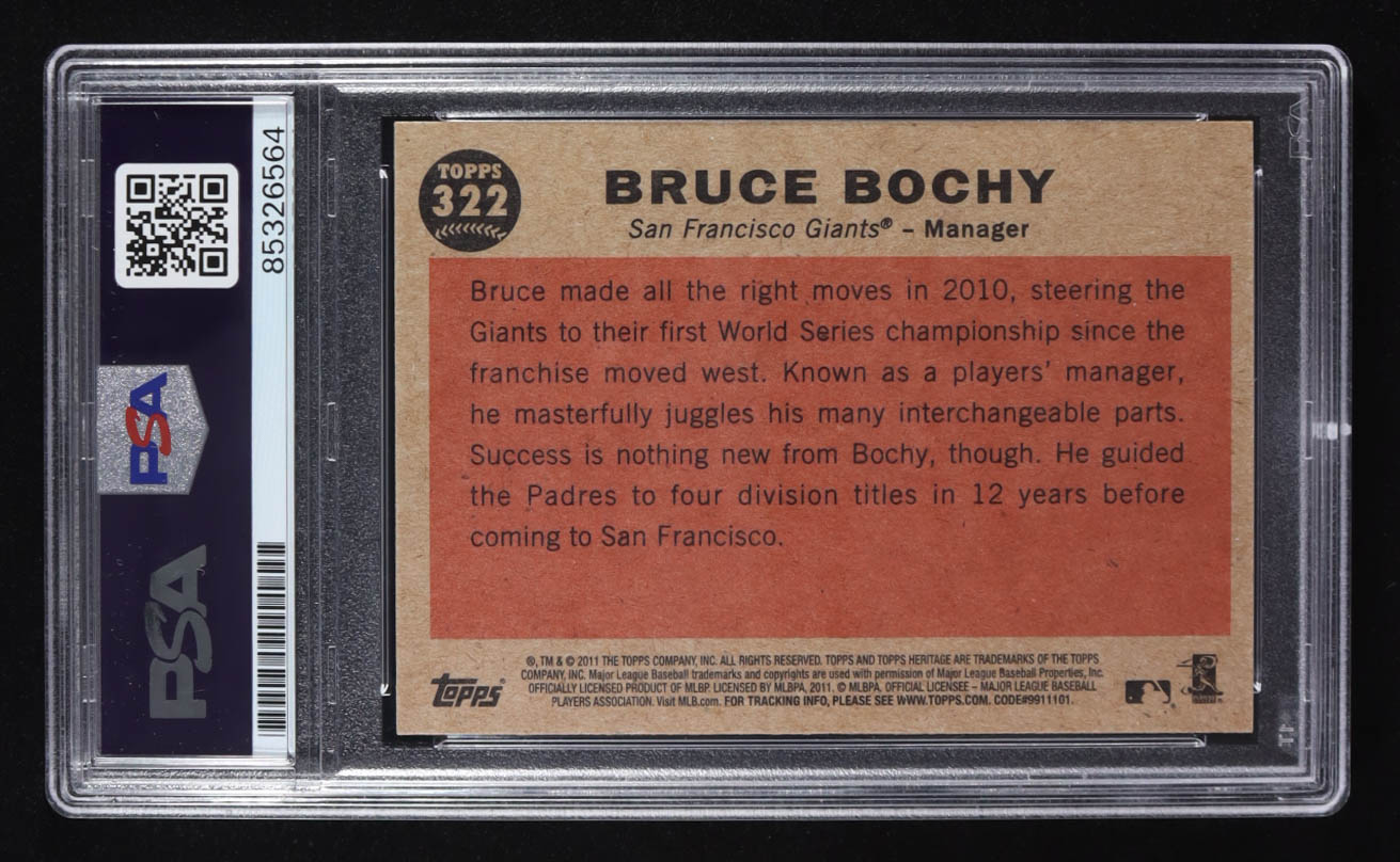 Bruce Bochy Signed 2011 Topps Heritage #322 (PSA) at PristineAuction.com Bruce Bochy Signed 2011 Topps Heritage #322 (PSA) at PristineAuction.com