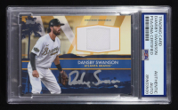 Dansby Swanson Signed 2022 Topps Event Worn Memorabilia Trading Card All Star Stiches Relic #ASSC-DS (PSA | Autograph Graded PSA Authentic) at PristineAuction.com
