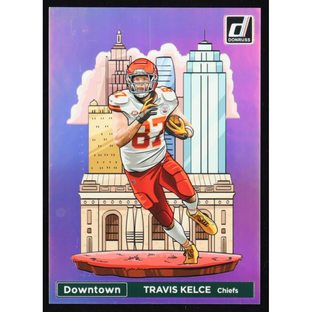 Travis Kelce 2024 Panini Donruss Football Oversized Downtown Jumbo #7 at PristineAuction.com