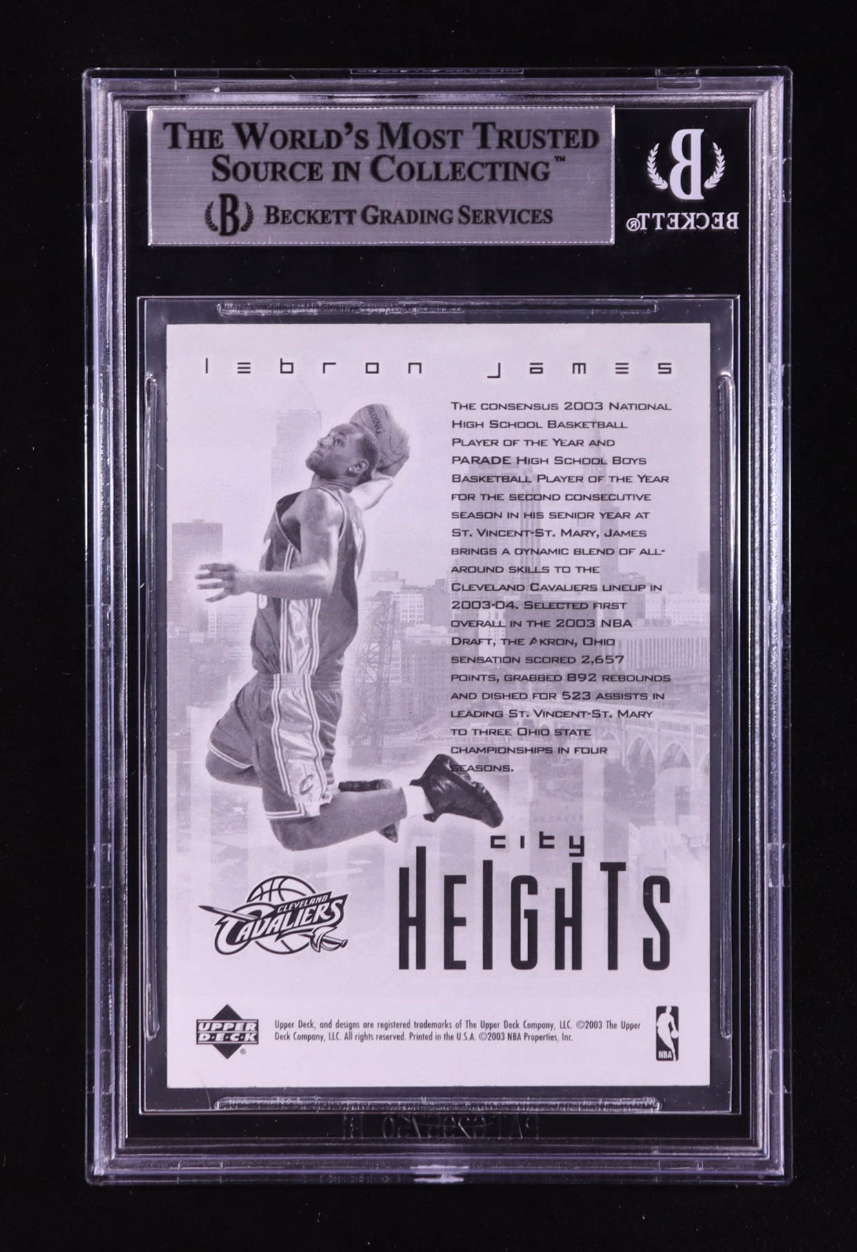 LeBron James 2003 Upper Deck City Heights LeBron James #NNO RC (BGS 9) at PristineAuction.com LeBron James 2003 Upper Deck City Heights LeBron James #NNO RC (BGS 9) at PristineAuction.com