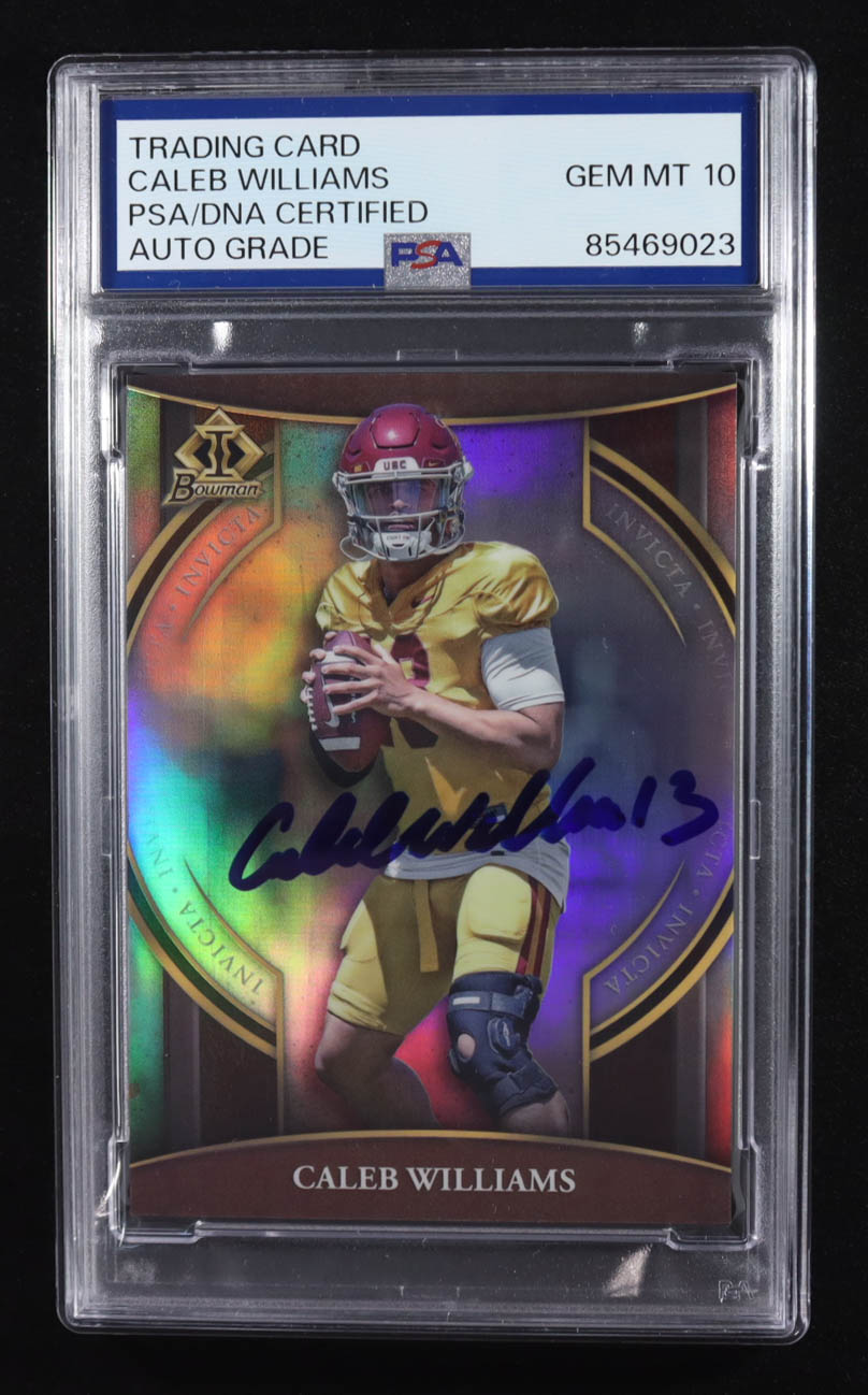 Caleb Williams Signed 2022 Topps Bowman Invicta Trading Card #BI-4 RC (PSA | Autograph Graded 10) at PristineAuction.com Caleb Williams Signed 2022 Topps Bowman Invicta Trading Card #BI-4 RC (PSA | Autograph Graded 10) at PristineAuction.com