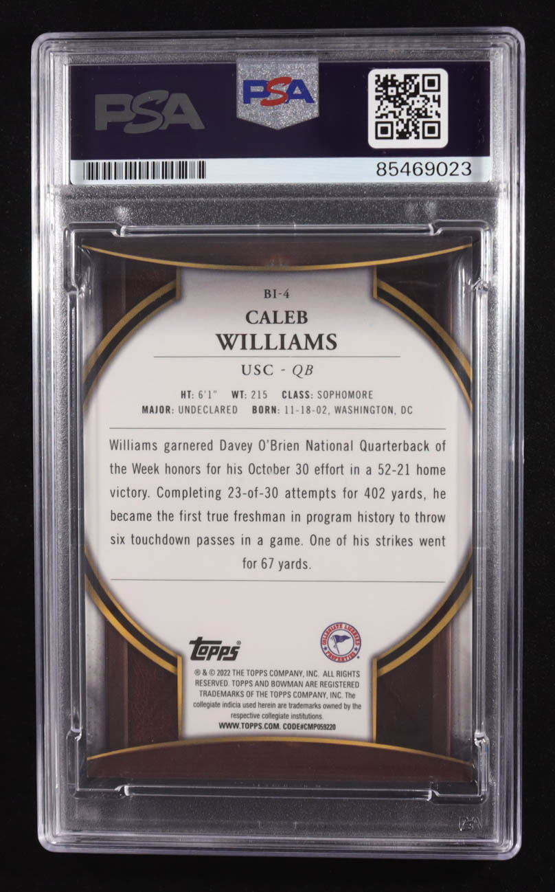 Caleb Williams Signed 2022 Topps Bowman Invicta Trading Card #BI-4 RC (PSA | Autograph Graded 10) at PristineAuction.com Caleb Williams Signed 2022 Topps Bowman Invicta Trading Card #BI-4 RC (PSA | Autograph Graded 10) at PristineAuction.com