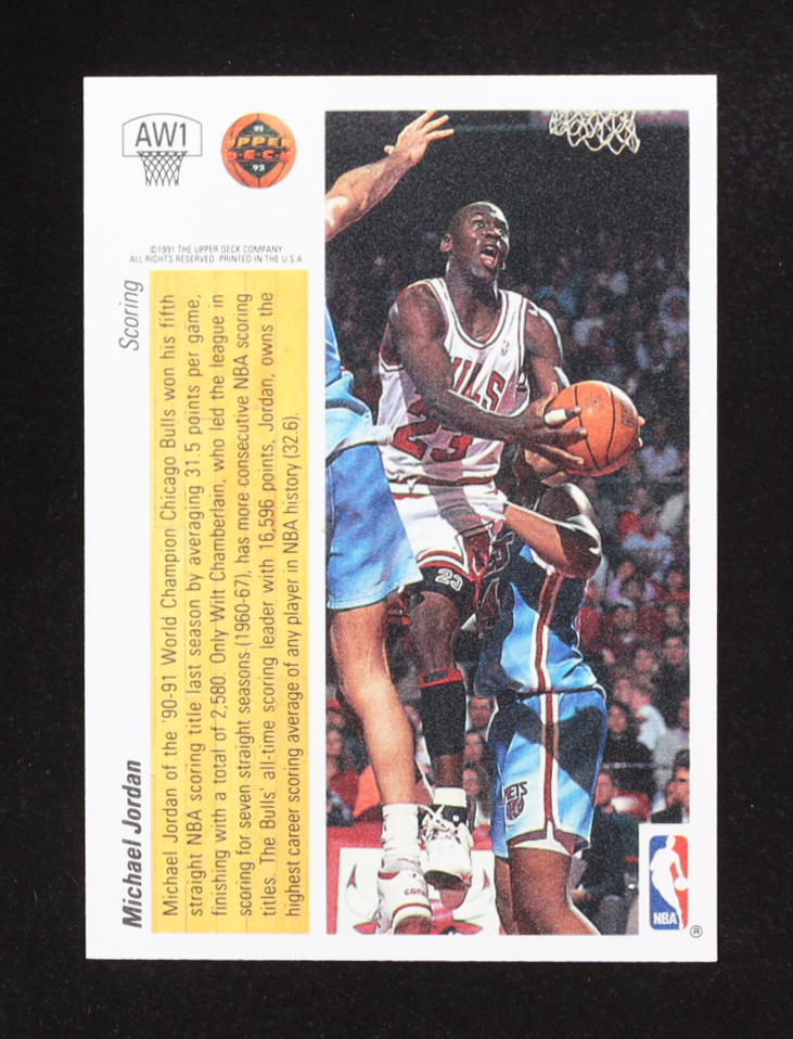 Michael Jordan 1991-92 Upper Deck Award Winner Holograms #AW1 / Scoring Leader at PristineAuction.com Michael Jordan 1991-92 Upper Deck Award Winner Holograms #AW1 / Scoring Leader at PristineAuction.com