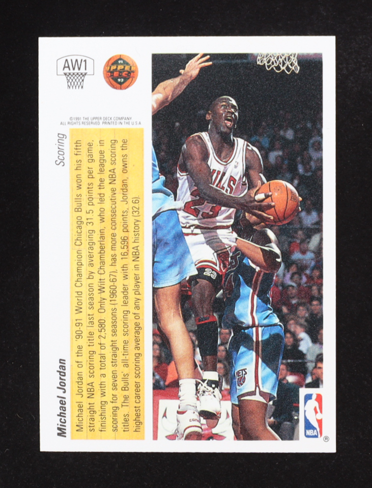 Michael Jordan 1991-92 Upper Deck Award Winner Holograms #AW1 / Scoring Leader at PristineAuction.com Michael Jordan 1991-92 Upper Deck Award Winner Holograms #AW1 / Scoring Leader at PristineAuction.com