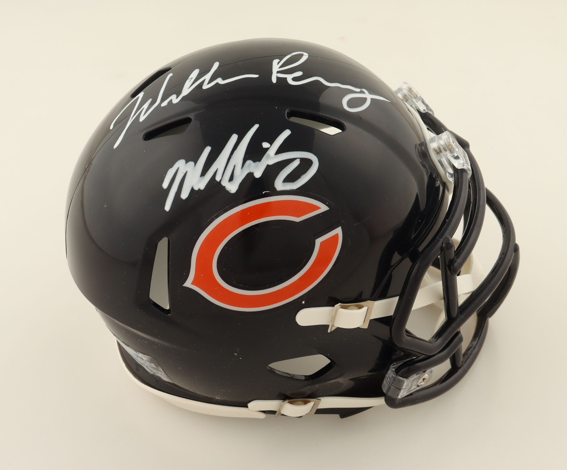 Mike Singletary & William Perry Signed Bears Speed Mini Helmet (JSA) at PristineAuction.com Mike Singletary & William Perry Signed Bears Speed Mini Helmet (JSA) at PristineAuction.com