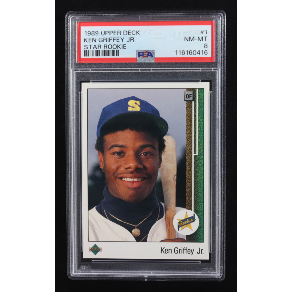 Ken Griffey Jr. 1989 Upper Deck #1 RC (PSA 8) at PristineAuction.com Ken Griffey Jr. 1989 Upper Deck #1 RC (PSA 8) at PristineAuction.com