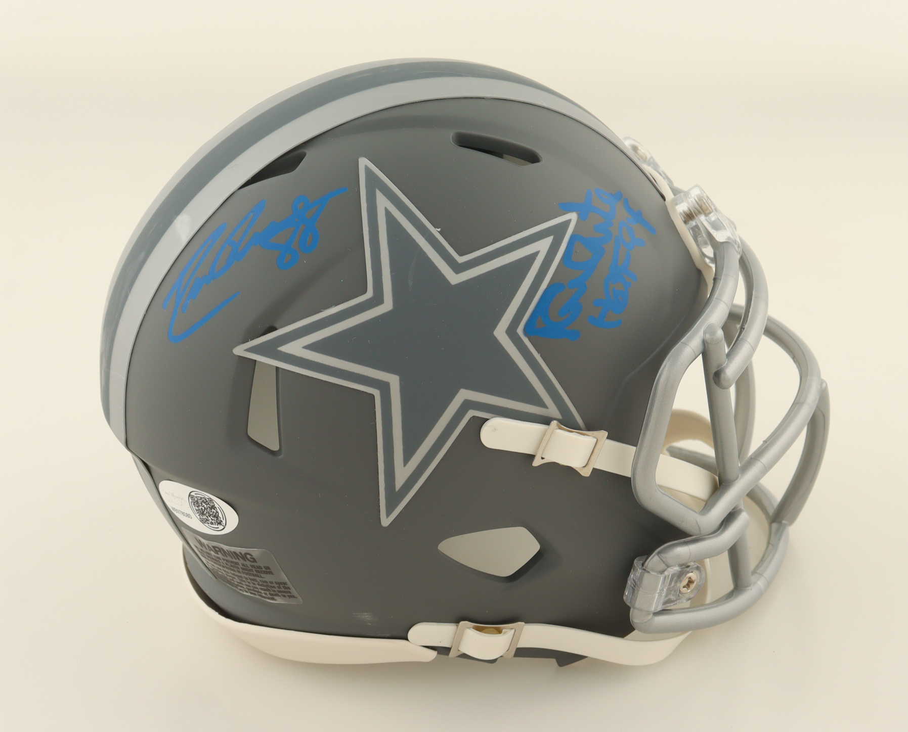 Drew Pearson & Randy White Signed Cowboys Slate Alternate Speed Mini Helmet Inscribed "HOF 94" (JSA) at PristineAuction.com Drew Pearson & Randy White Signed Cowboys Slate Alternate Speed Mini Helmet Inscribed "HOF 94" (JSA) at PristineAuction.com