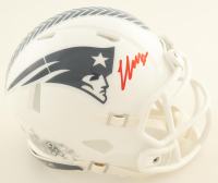 Christian Gonzalez Signed Patriots Salute To Service Speed Mini Helmet (Beckett) at PristineAuction.com