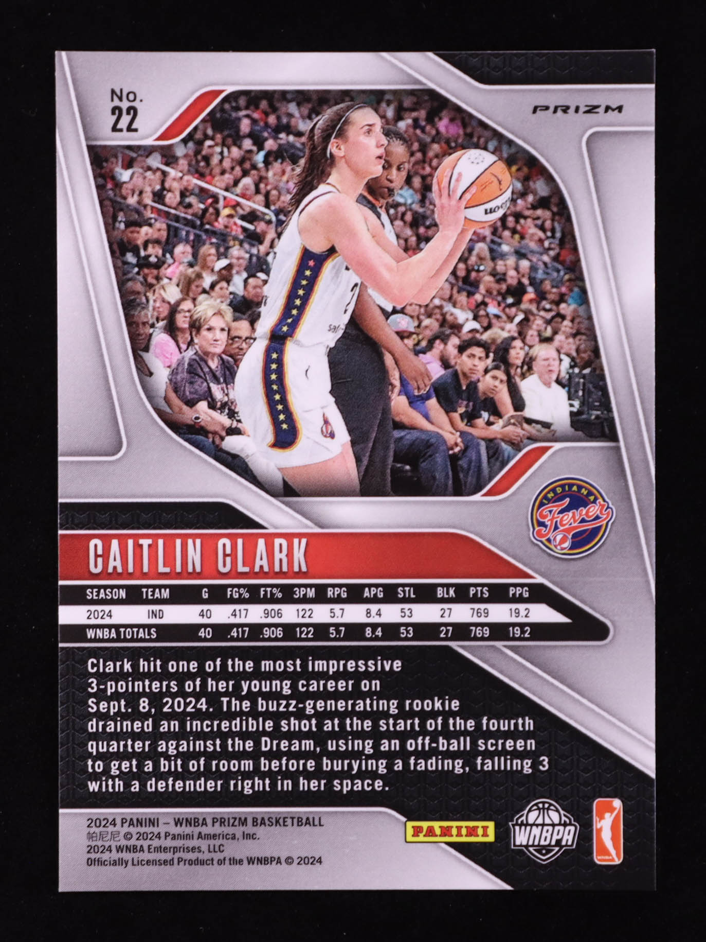 Caitlin Clark 2024 Panini Prizm WNBA Prizms Ice #22 RC at PristineAuction.com Caitlin Clark 2024 Panini Prizm WNBA Prizms Ice #22 RC at PristineAuction.com