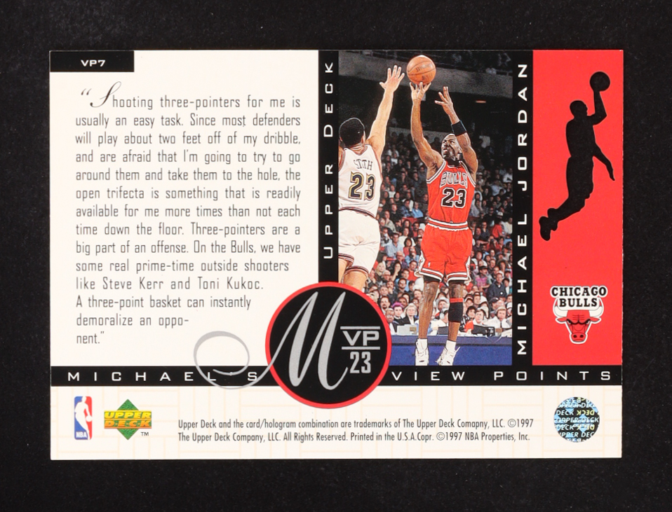 Michael Jordan 1996-97 Upper Deck Jordan's Viewpoints #VP7 at PristineAuction.com Michael Jordan 1996-97 Upper Deck Jordan's Viewpoints #VP7 at PristineAuction.com