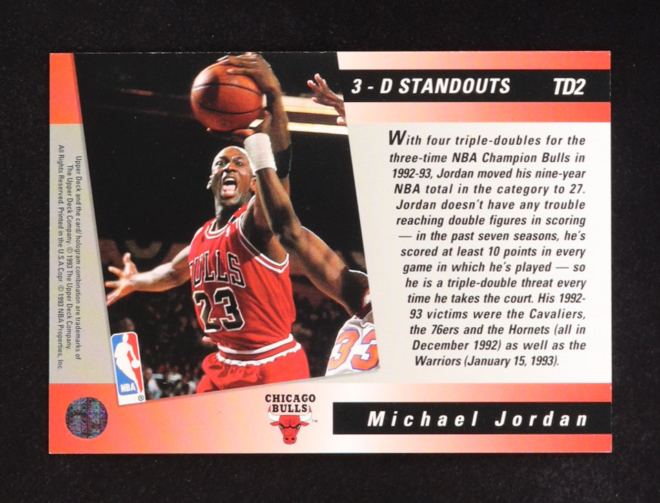 Michael Jordan 1993-94 Upper Deck Triple Double #TD2 at PristineAuction.com Michael Jordan 1993-94 Upper Deck Triple Double #TD2 at PristineAuction.com