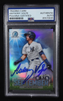 Anthony Volpe Signed 2023 Bowman Topps Chrome Trading Card Sights On September #SOS-14 RC (PSA | Autograph Graded PSA Authentic) at PristineAuction.com