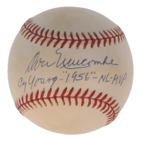 Don Newcombe Signed ONL Baseball Inscribed "Cy Young - '1956' - NL-MVP" (JSA) at PristineAuction.com