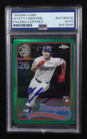 Wyatt Langford Signed 2024 Topps Chrome Trading Card Green #89CU-2 RC #15/99 (PSA | Autograph Graded PSA Authentic) at PristineAuction.com