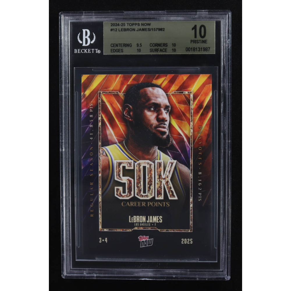 LeBron James 2024-25 Topps Now #12 (BGS 10) at PristineAuction.com