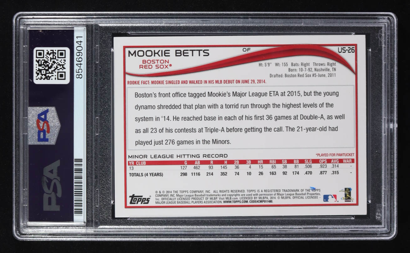 Mookie Betts Signed 2024 Topps Chrome Trading Card #US-26 RC (PSA | Autograph Graded 10) at PristineAuction.com Mookie Betts Signed 2024 Topps Chrome Trading Card #US-26 RC (PSA | Autograph Graded 10) at PristineAuction.com