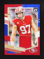Nick Bosa 2023 Donruss Optic Threads Blue Hyper #13 at PristineAuction.com
