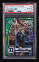 Cooper Flagg 2024-25 Bowman Chrome University Green Shimmer Refractors #16 RC (PSA 10) at PristineAuction.com
